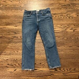 Agolde Riley high rise straight crop jean
